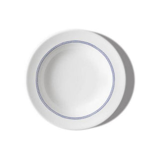Schönhuber Franchi Shabbychic Soup Plate white - grid border blue - Buy now on ShopDecor - Discover the best products by SCHÖNHUBER FRANCHI design